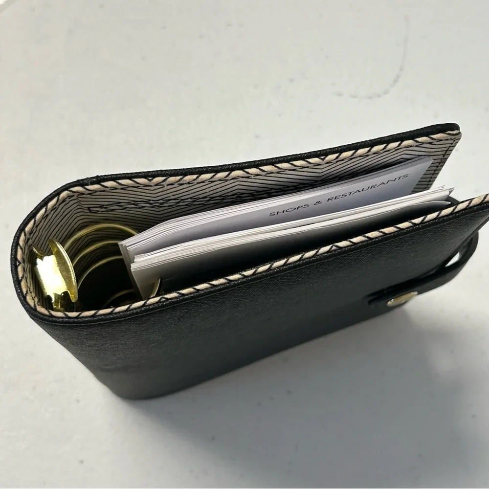 Kikki K Black Snap Personal Leather Planner‎ Organizer